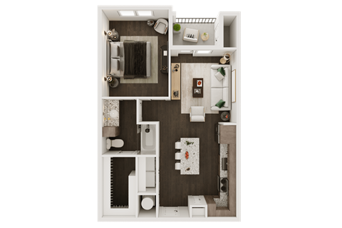 a1 floor plan  1 bedroom with 2 baths  129